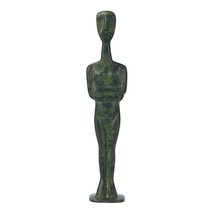 Cycladic Figurine Idol Greek Statue Sculpture Museum Real Bronze Metal Art Copy - $83.50