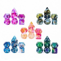 5 Sets Dnd Dice Polyhedral Dice Set (35Pcs) With 1 Large Leather Bag, D&amp;... - £20.15 GBP