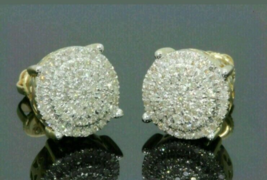 3Ct Simulé Cluster Diamant Boucles D&#39;Oreilles Solide 14K Blanc Plaqué Or - £94.37 GBP
