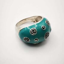 Vintage Beautiful Women's 925 Sterling Silver Jewelry Ring,Enamel 7,3 g - $72.00