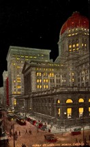 Postcard Clark Street looking north at night Chicago, Illinois EARLY 1900&#39;s bk67 - £4.74 GBP