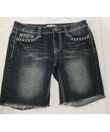 MUDD Girls Blue Jean Denim  Shorts Cut Offs Womens Size 5 Waist 28&quot;x 6&quot;  - $12.99