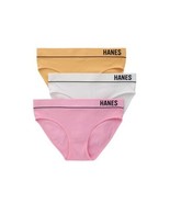 Hanes Originals Size Medium Women&#39;s 3 Pack Ribbed Bikini Panties Underwear - £10.39 GBP