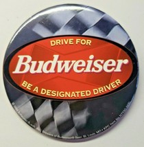 Vintage 1998 Budweiser Beer "Designated Driver "  Pinback Adv Button 3" Pin - $7.99