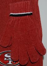 San Francisco 49ers Chenille Scarf Glove Gift Set Scarlet Gold Black White image 3