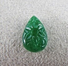 17X11 Mm Natural Zambia Emerald Pear Carved 6.50 Carat Gemstone For Ring Pendant - £703.92 GBP