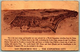 Exposition City Map Panama Pacific International Expo 1915 Sepia DB Postcard B13 - £15.53 GBP