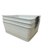 BINO Woven Plastic Storage Basket (Pack of 3 - L, White) - £28.79 GBP