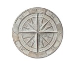 Round Compass Wall Plaque Cement 10&quot; Diameter Textural Detailing Travel ... - £25.50 GBP