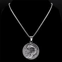 Nidhogg Dragon Necklace 316L Surgical Stainless Steel Norse Viking Pendant - £19.17 GBP