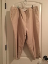 Roz &amp; Ali Women&#39;s Plus Casual Beige Capri Pants w Pockets Size 24 - $30.56