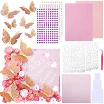 Knitgrip Graduation Cap Decoration Kit 98 Pc Pink Faux Flowers Butterfly - $260.02 MXN