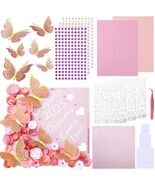 Knitgrip Graduation Cap Decoration Kit 98 Pc Pink Faux Flowers Butterfly - $260.02 MXN