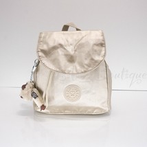 NWT Kipling KI7183 Osanna Small Backpack Cinch Cord Nylon Starry Gold Metallic - £55.04 GBP