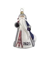 French Santa in Paris France Polish Glass Glitterazzi Christmas Ornament... - $89.98
