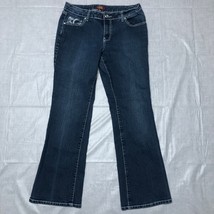 One 5 One Jeans Womens 12 Blue Embroidered Bedazzled Pockets Stretch Boo... - £15.01 GBP