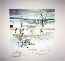Signed Litho Bower, Cheevers, Hall, Worsley - Toronto, Chicago, Montreal... - £58.66 GBP