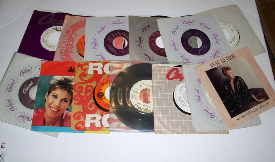 Anne Murray 45 RPM Record Lot Of 13 Capitol Labels Grade VG+ To VG++ To NM - $24.99