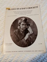The Ballad Of Davy Crockett Sheet Music Vintage 1954 Song Disney Guitar Piano - £3.87 GBP