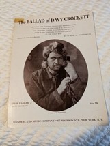 THE BALLAD OF DAVY CROCKETT Sheet Music Vintage 1954 Song Disney Guitar ... - £3.88 GBP