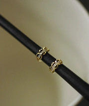9ct Solid Gold Crystal Wave Huggie Hoops Zirconia Earrings, 9K Au375, fine - £89.33 GBP