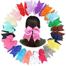 20 Pcs 8 &quot; huge Bows Ponytail Holder,Hair Bows Elastic Hair Tie for Scho... - £12.44 GBP