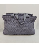 Vera Bradley Large Duffle Bag Carbon Grey Travel College Quilted Soild W... - $53.20