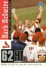 1998 Upper Deck Mark McGwires Chase For 62 HR61-62 Cardinals 5 x 7 - £3.19 GBP