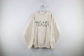 Vintage 90s Womens XL Distressed Winnie the Pooh Tigger Sweatshirt Cream USA - £38.89 GBP