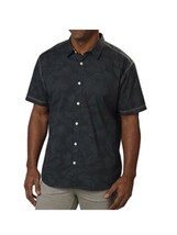 Cypress Club Men&#39;s Size Large Short Sleeve Woven Shirt, Charcoal Bamboo ... - $23.74