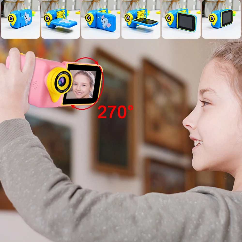 Child Camera Rotatable Digital Photo Camera Kids Camcorder Video Selfie Camera - £63.89 GBP+