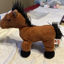 GANZ Webkinz Brown&amp;Black Horse Plush 9&quot;  with White Marking On Forehead - £7.30 GBP