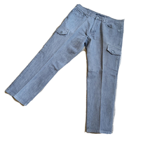 Sean John Jeans 36X30 Mens Gray Straight Leg Distressed Denim starched - £14.60 GBP