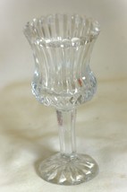 Ribbed Glass Candlestick Votive Candle Holder 6&quot; Tall - £10.17 GBP