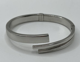 Sterling Silver 925 Hinged Modernist Cuff Bracelet Gold Brand Holdings C☘️G - £50.63 GBP