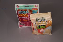 Lot of 2 Fluffy Sand Slime1 lb tan and slimy gloop  slimy sand 5oz pink - £6.22 GBP