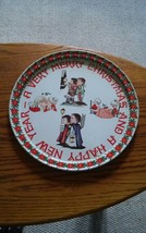 VTG A Very Merry Christmas And Happy New Year Metal Tray Santa Children ... - £15.70 GBP