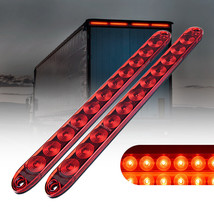 2PCS 16&quot; 11 LED Red Truck Trailer Light Bar Stop Turn Tail Brake Light Strip Kit - £18.86 GBP