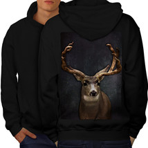 Beast Wild Animal Deer Sweatshirt Hoody Buck Male Men Hoodie Back - $20.99