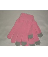 Unisex Womens Pink Knit Conductive Fibers Gloves Touch Screen Smart Phone - £11.87 GBP