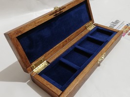 Box Pouch for Coins 4 Seater 1 5/8x1 5/8in in Blue Velvet Made a Hand - $52.20+