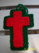 Handcrafted Plastic Canvas Cross  - $3.00