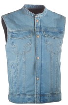 HIGHWAY 21 Iron Sights Club Denim Motorcycle Vest, Blue, 2X-Large - $99.95