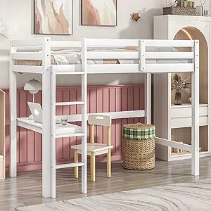 Fst00021-T-Ak1 Loft Bed For Kids, Twin, White - $490.99