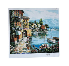 DIY Paint by Number Kits Peaceful Harbor Village Drawing 40x50cm - £12.65 GBP