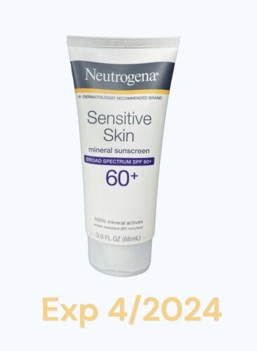 Neutrogena Sensitive Skin Mineral Sunscreen SPF 60 Lotion - 3oz Exp 2024 Read - $44.54