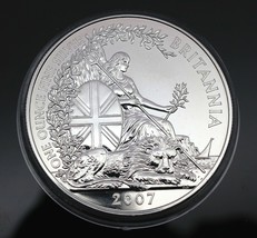 2007 SILVER BRITANNIA - 1 OZ. Uncirculated SILVER Coin &amp; Capsule - £78.32 GBP