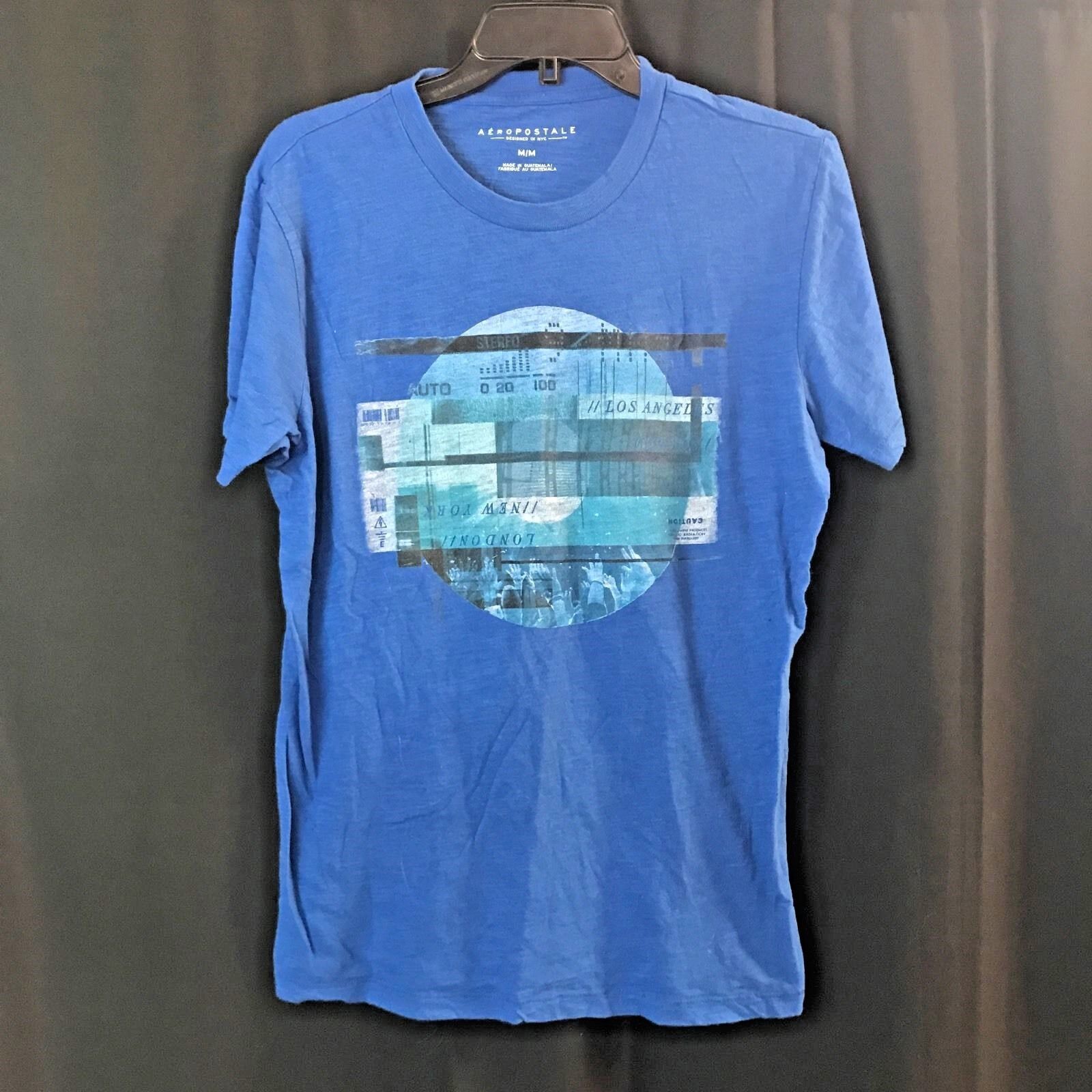 Primary image for Aeropostale Blue Light Blue Men's design Tee- Shirts Size Medium M