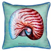 Betsy Drake Nautilus Shell Extra Large 22 X 22 Indoor Outdoor Teal Pillow - £54.50 GBP