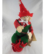 Vntg Handcrafted by doll artist Christmas elf Folk Heart Twinkle 10&quot; Fel... - £15.62 GBP